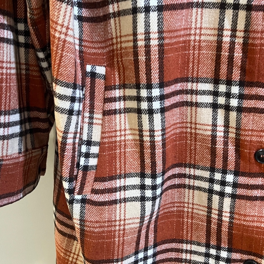 JODIFL Rust Plaid Utility Jacket plus size 3xhas front pickets 2 front pockets - Picture 5 of 9